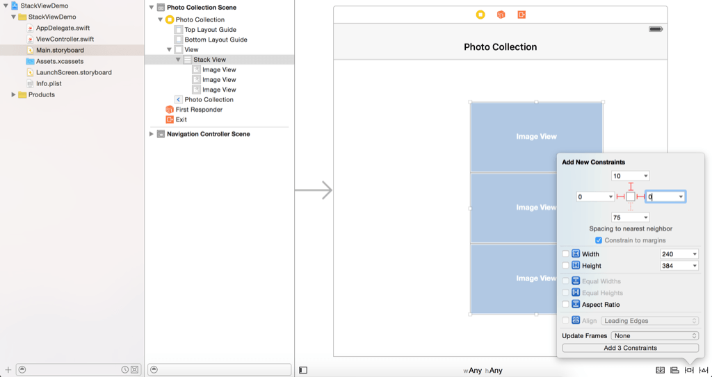 Adding constraint