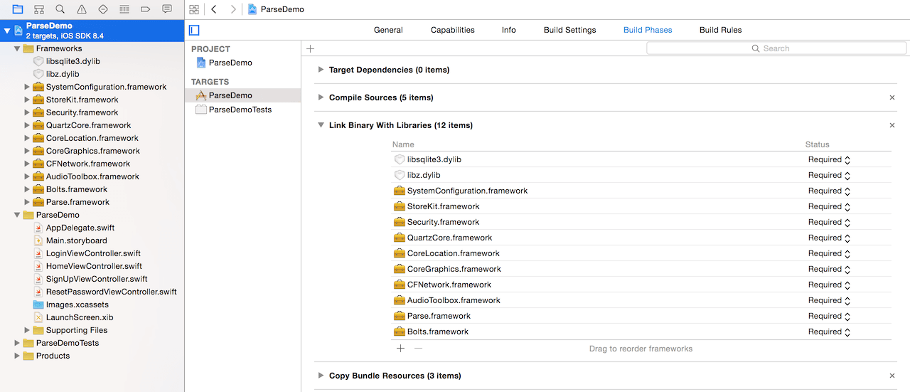 login-parse-library