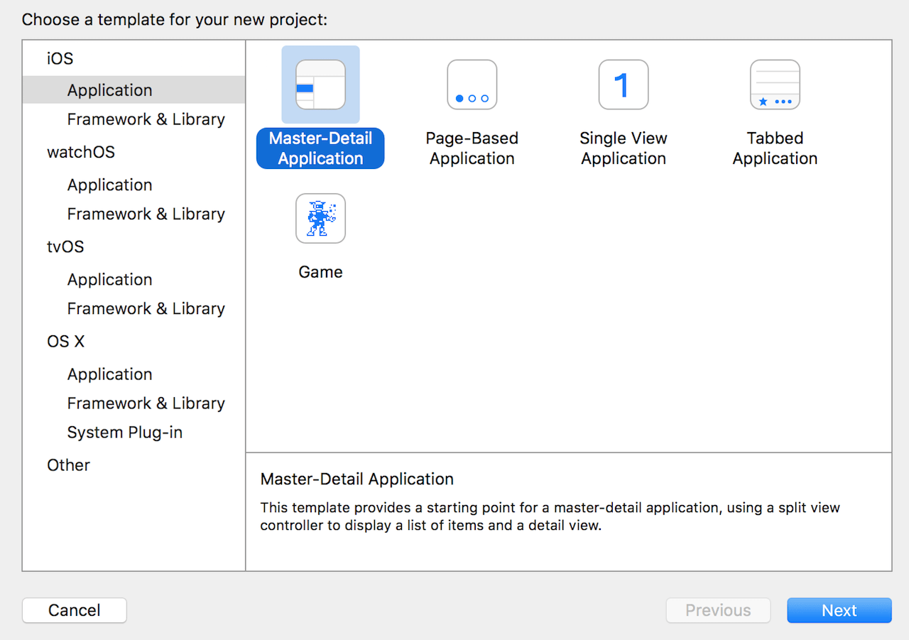 master-detail-xcode-template