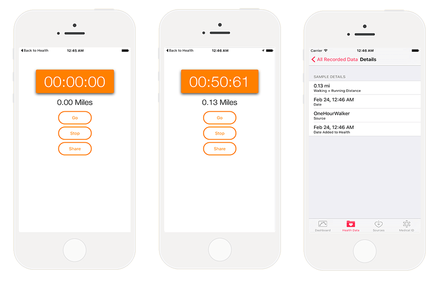 walking app with healthkit