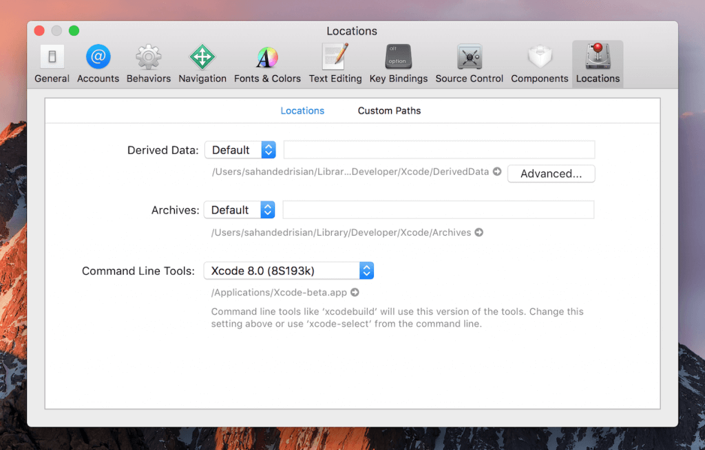 Xcode Preferences