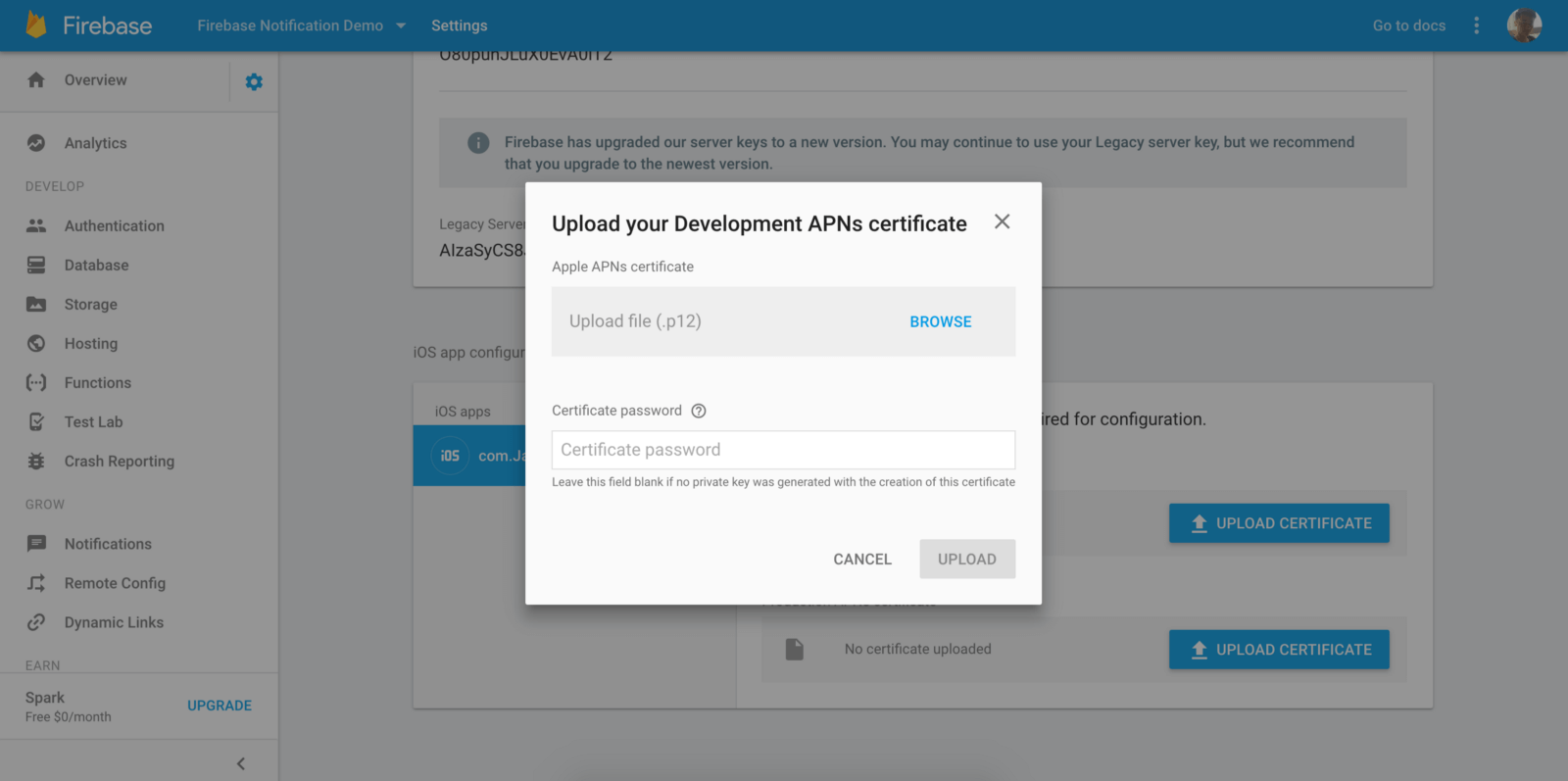 firebase-apns-cert