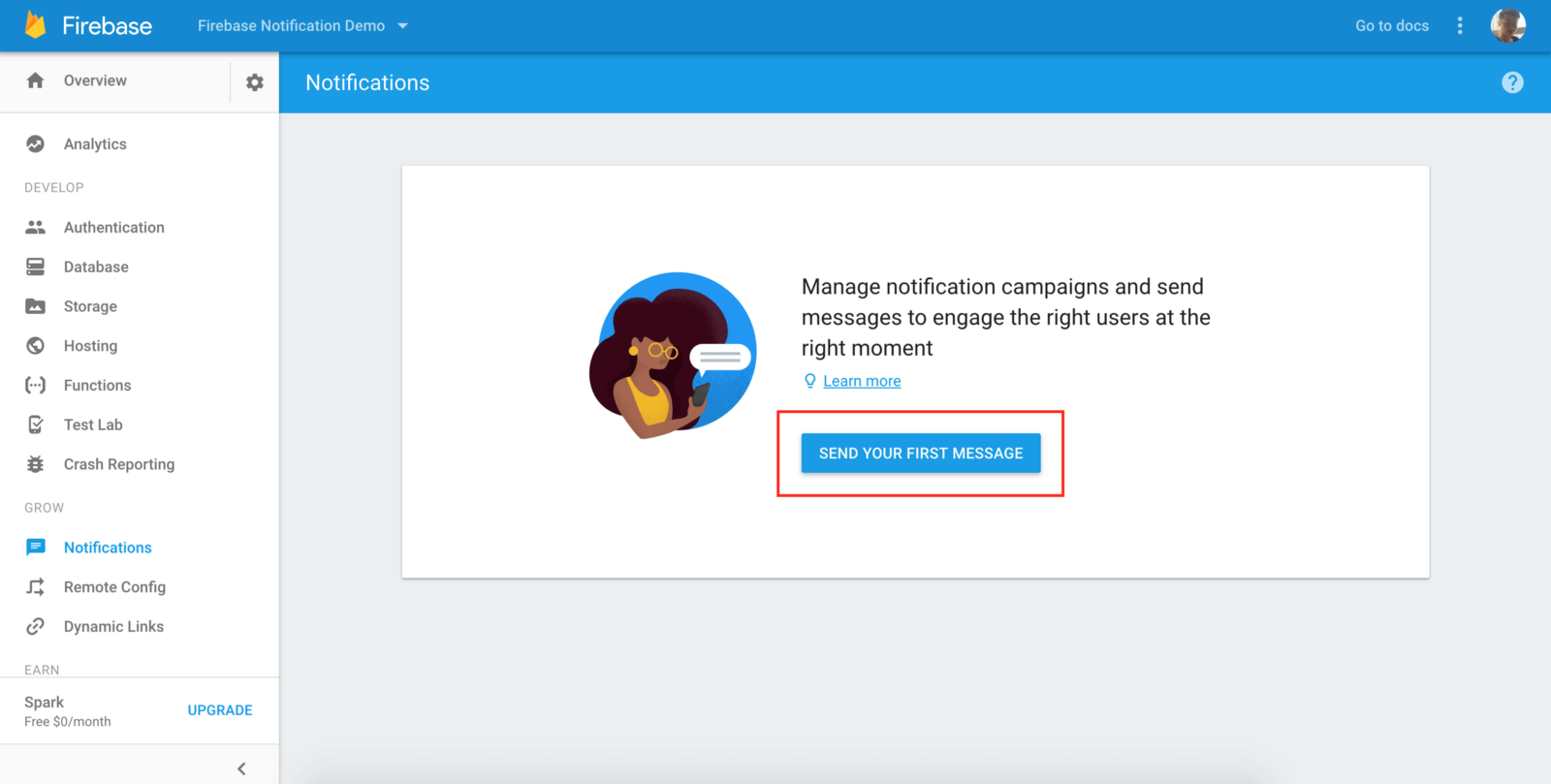 Firebase Notifications Option