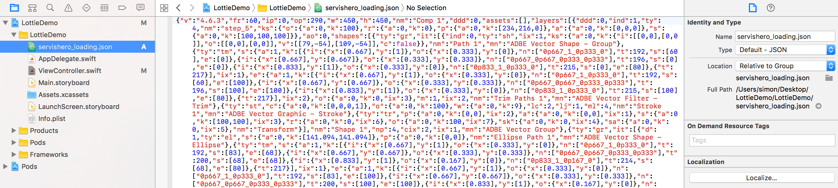 Lottie JSON file