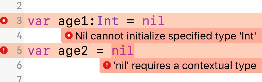 swift optional sample code snippet