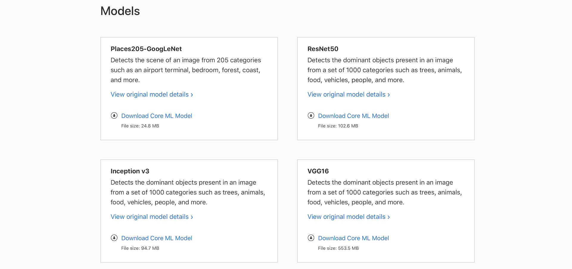 coreml-pretrained-model