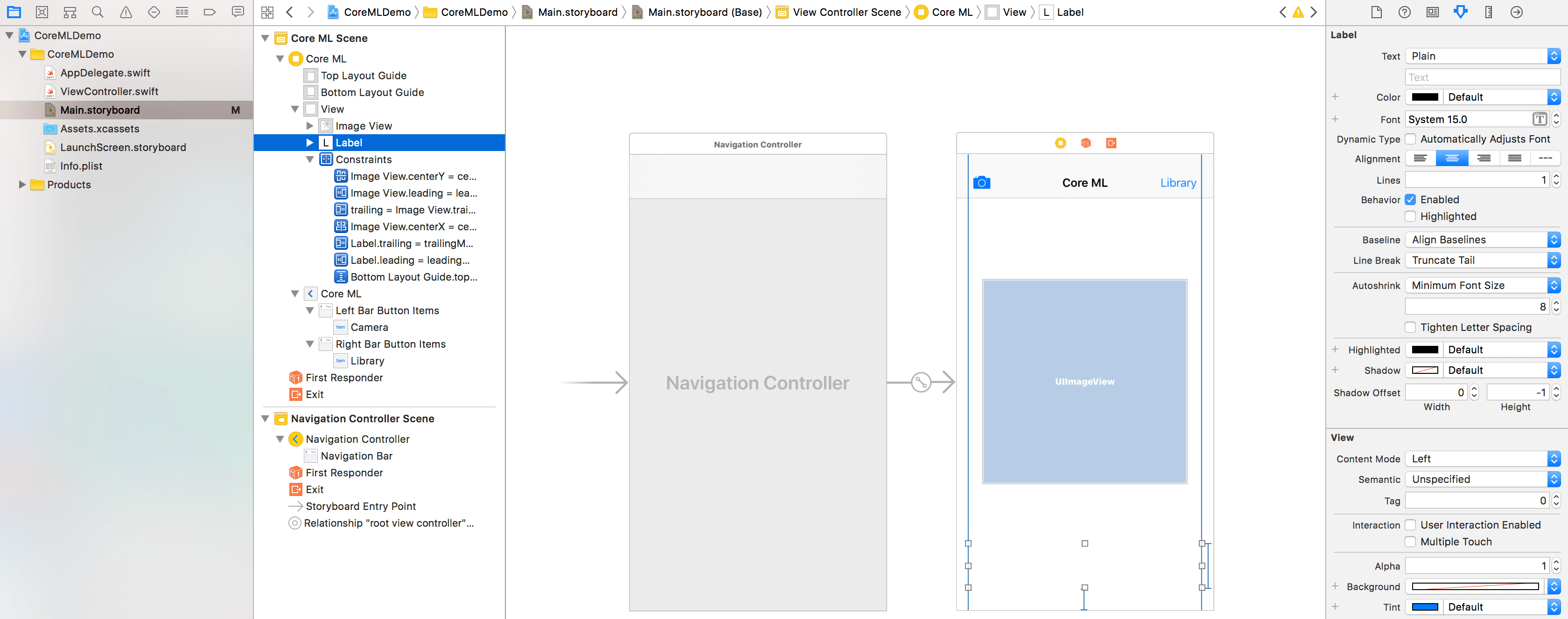 coreml-storyboard