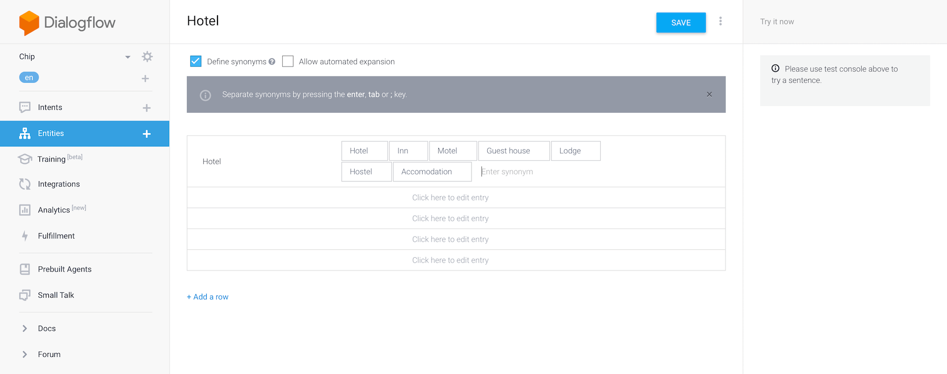 Dialogflow-add-entity