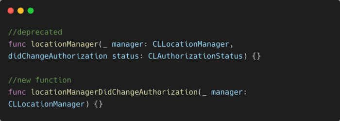 locationManagerDidChangeAuthorization