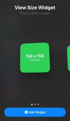 Widget snapshot in iOS widget gallery