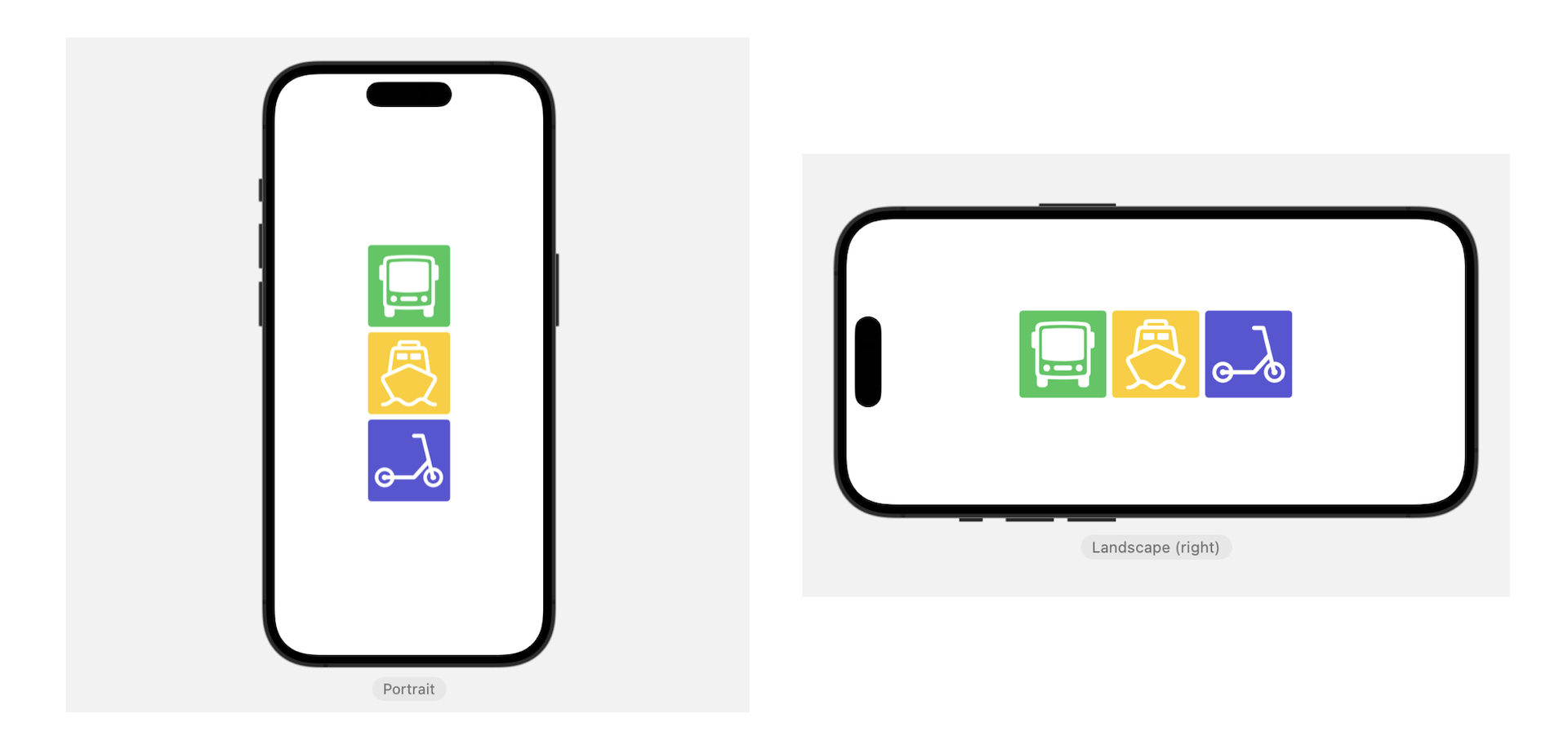 圖 45.1. 使用 AnyLayout 在垂直和水平堆棧之間切換