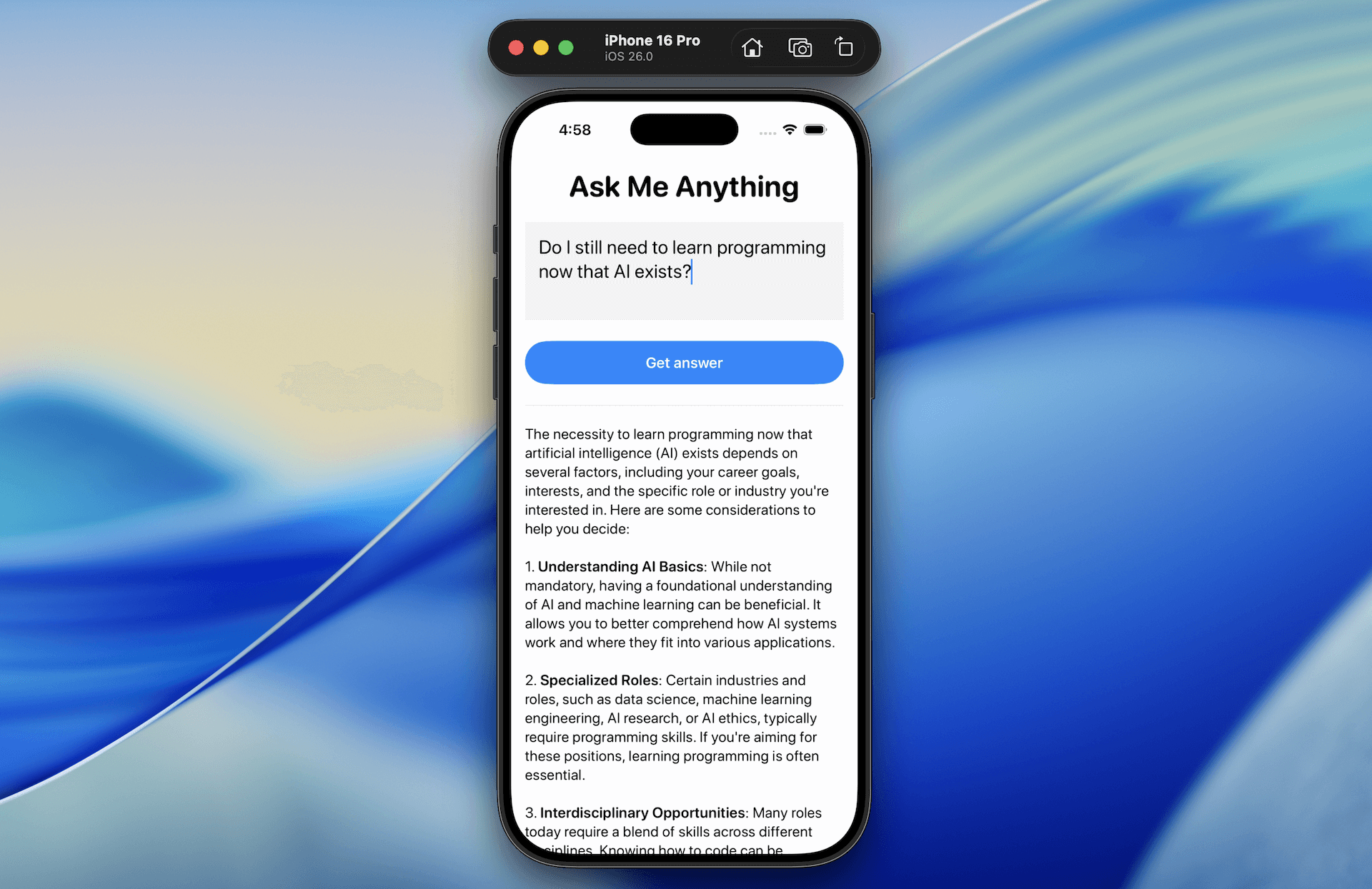 圖 1. 範例 app