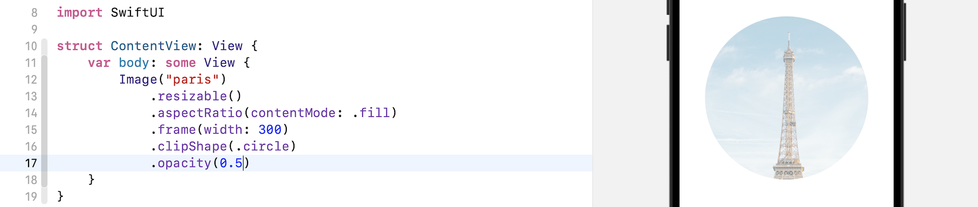 圖 3.14　調整不透明度為50 %
