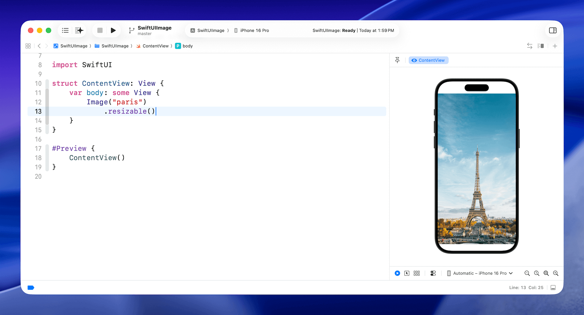圖 3.7. 以resizable 修飾器調整圖片大小