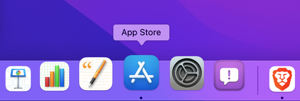 圖 1.1. 在Dock 工具列上的App Store 圖示
