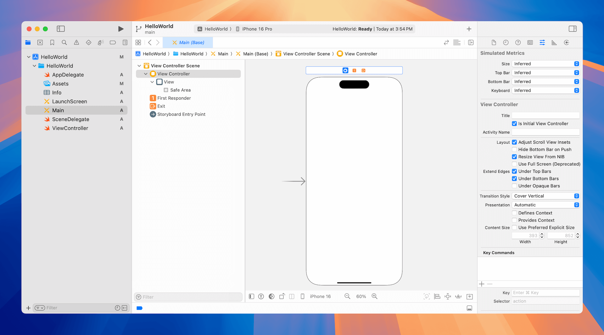 圖 3.9. Xcode 工作區與介面編輯器