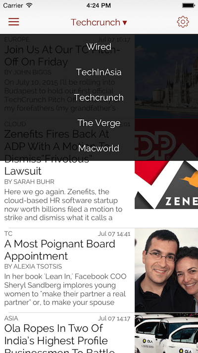 Dropdown menu